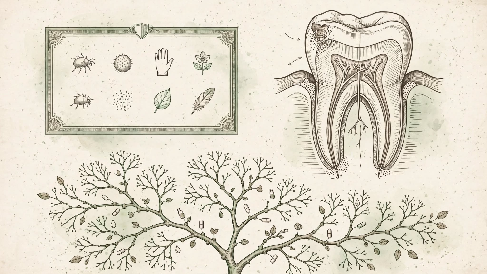 Allergy history reviewed alongside dental infection findings