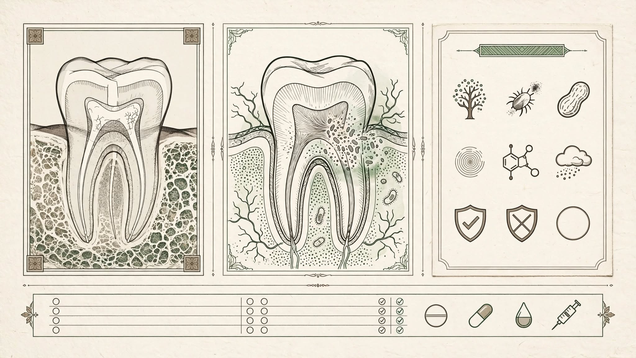 Dental findings and allergy history used to compare antibiotic options for a tooth infection