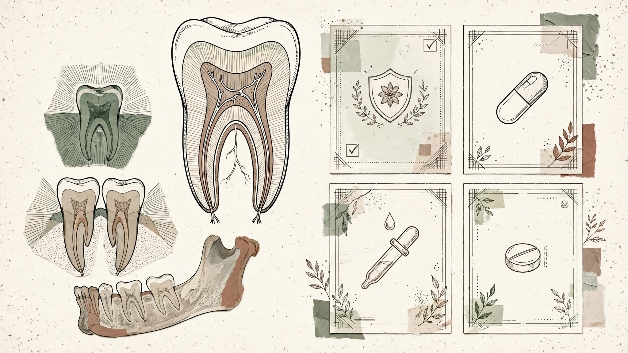 Dental pain findings and health history reviewed before medication options are compared